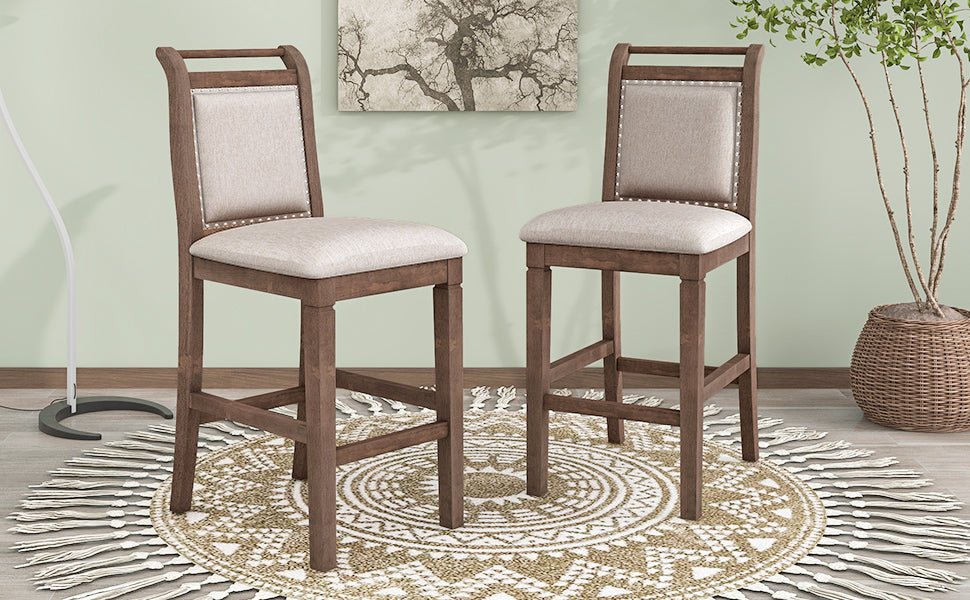 TOPMAX 3-Piece Wood Counter Height Drop Leaf Dining Table Set