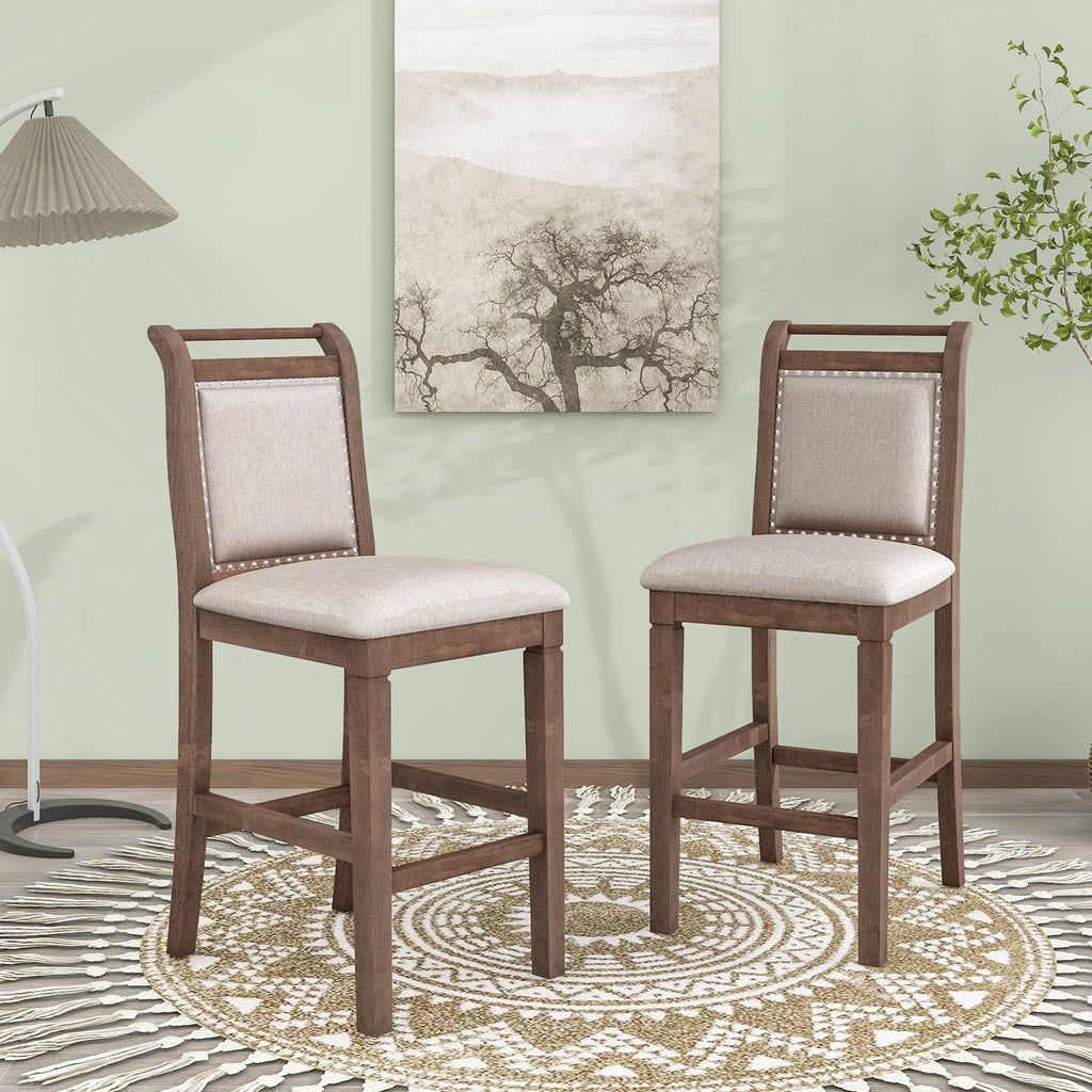 TOPMAX 3-Piece Wood Counter Height Drop Leaf Dining Table Set