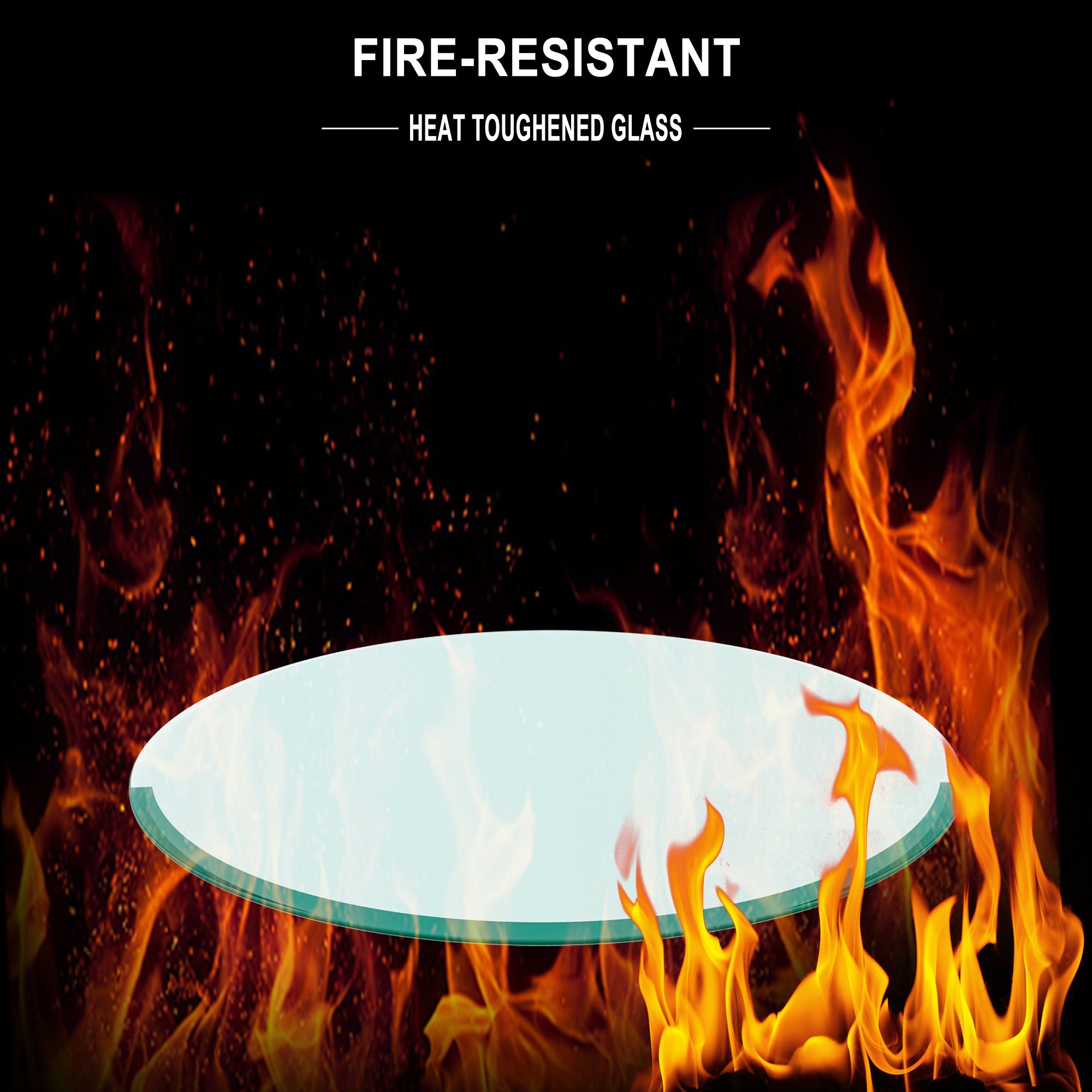 36-Inch Round Tempered Glass Table Top