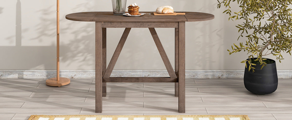 TOPMAX 3-Piece Wood Counter Height Drop Leaf Dining Table Set