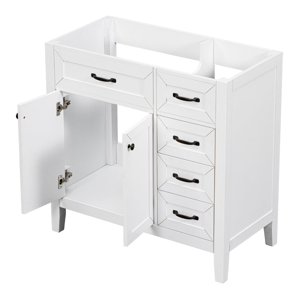 36" Bathroom Vanity Without Sink, Cabinet Base Only