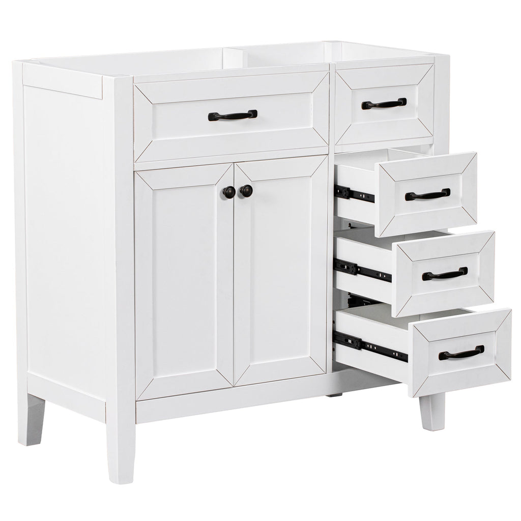 36" Bathroom Vanity Without Sink, Cabinet Base Only