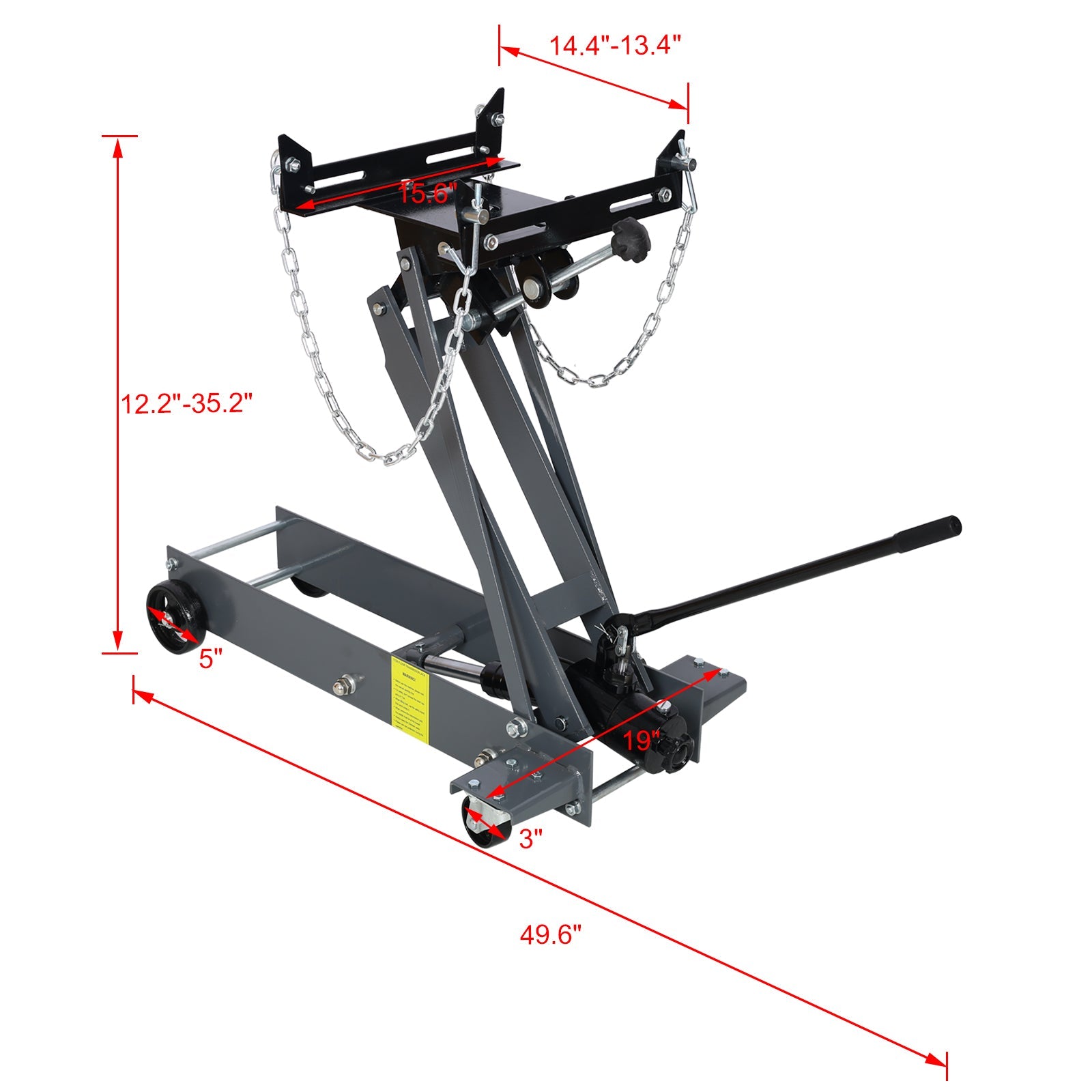 Hydraulic Transmission Service Jack - 1 Ton Capacity