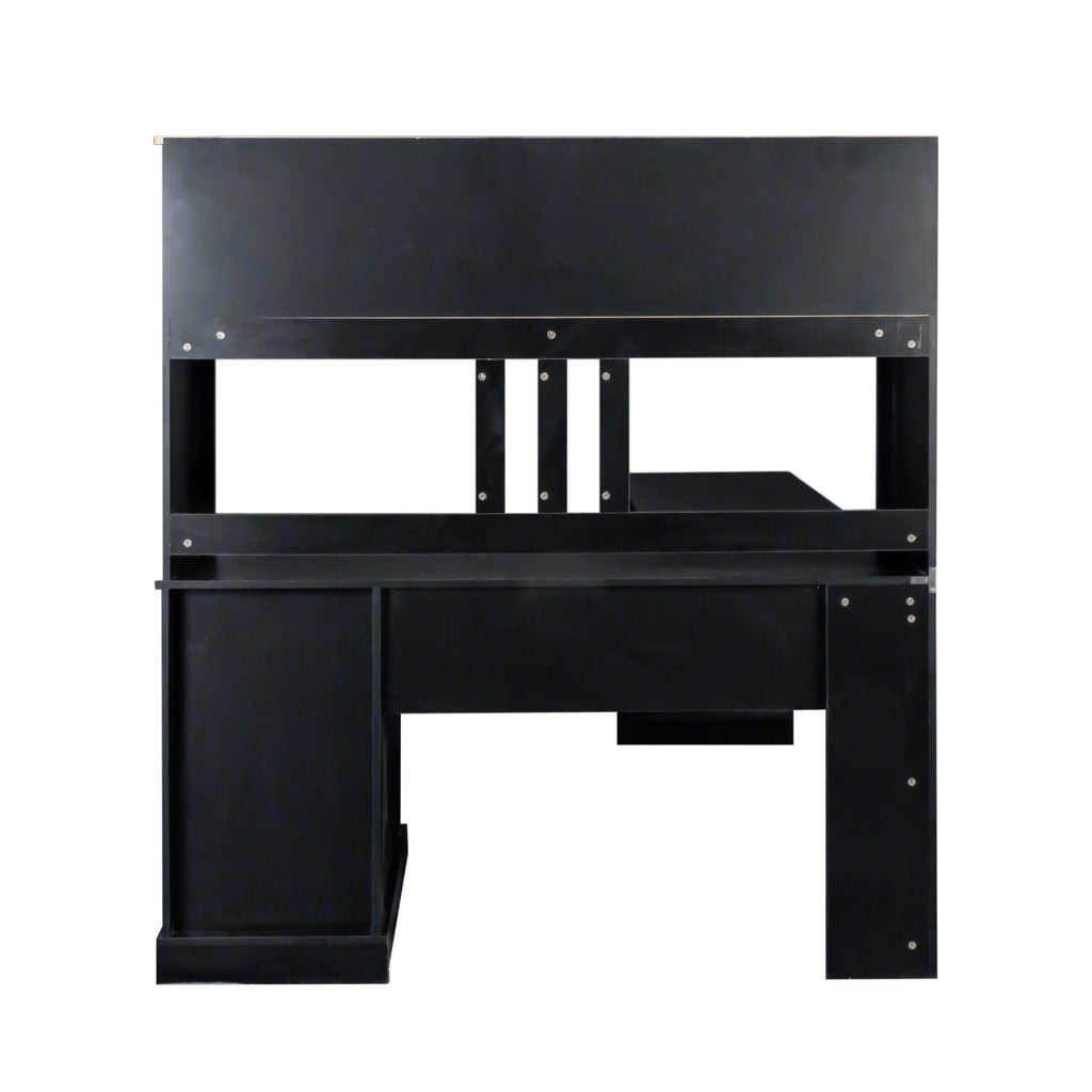 Antiqued Home Office Computer Desk with Hutch