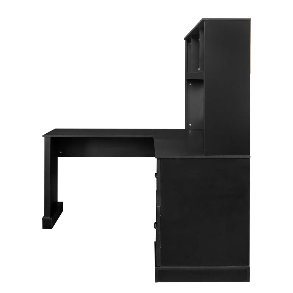 Antiqued Home Office Computer Desk with Hutch