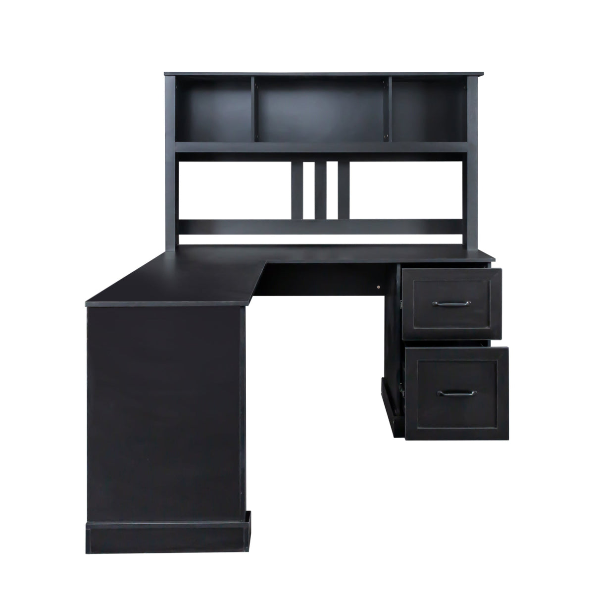 Antiqued Home Office Computer Desk with Hutch