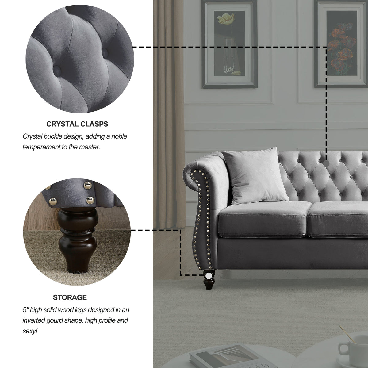 80" Chesterfield Sofa
