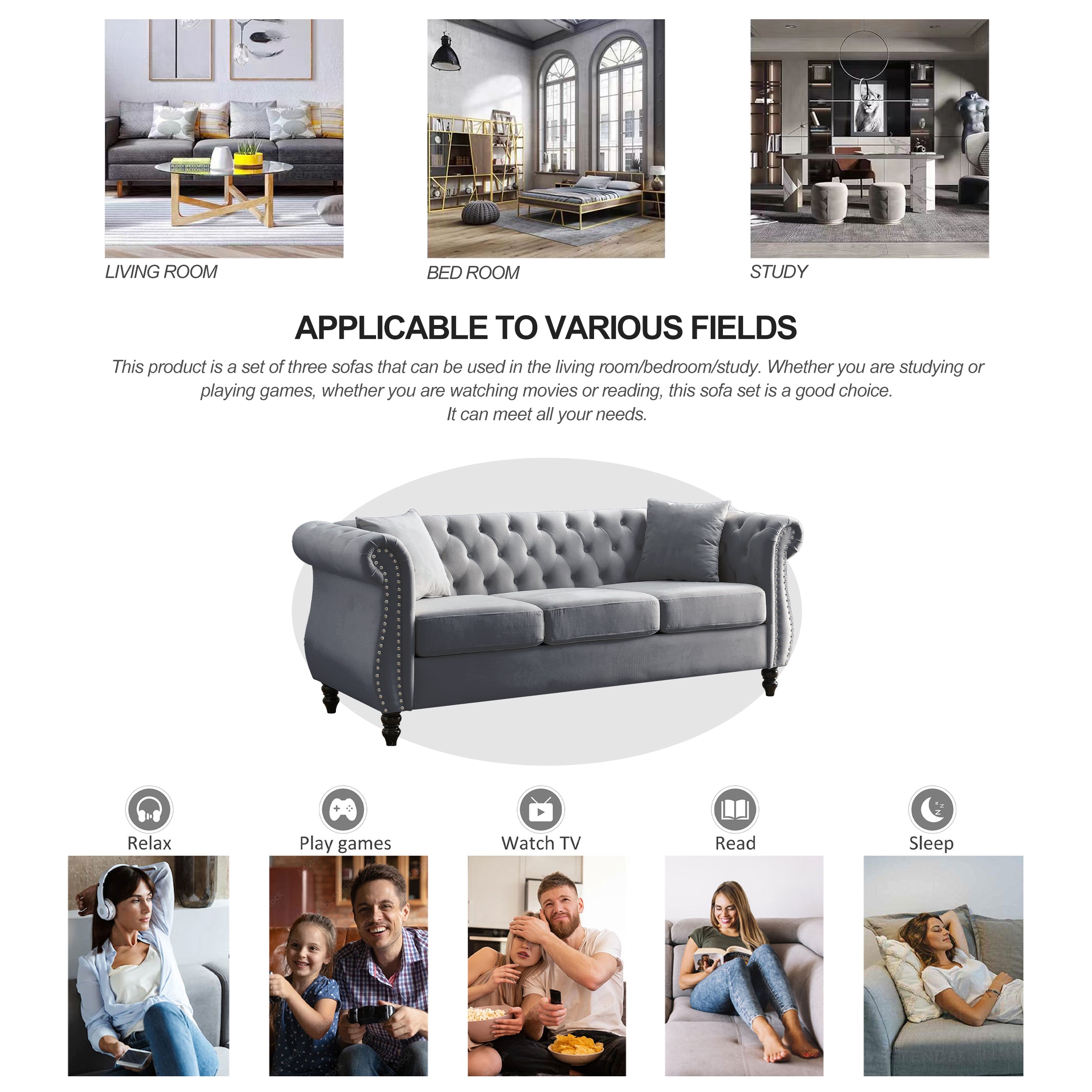 80" Chesterfield Sofa
