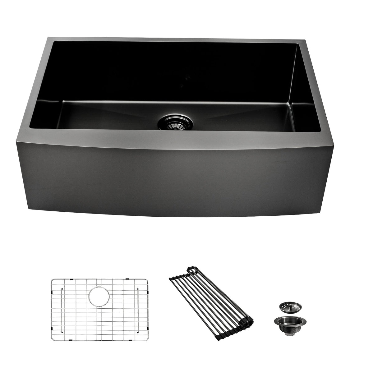 36" Gunmetal Black Farmhouse Sink