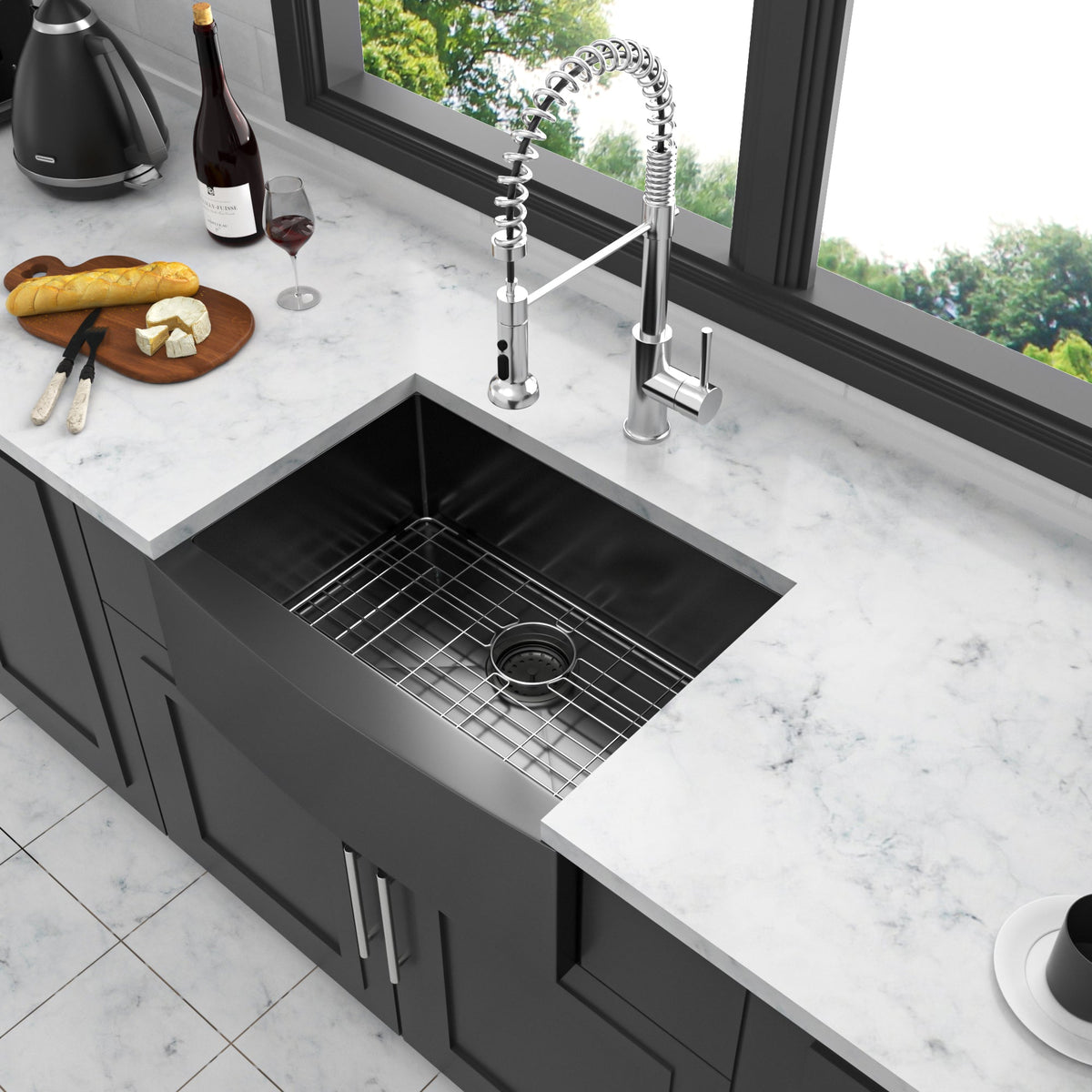 24" x 21" x 10" Gunmetal Kitchen Sink