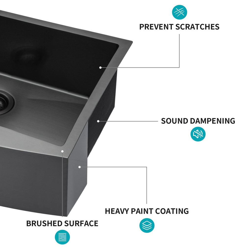 24" x 21" x 10" Gunmetal Kitchen Sink