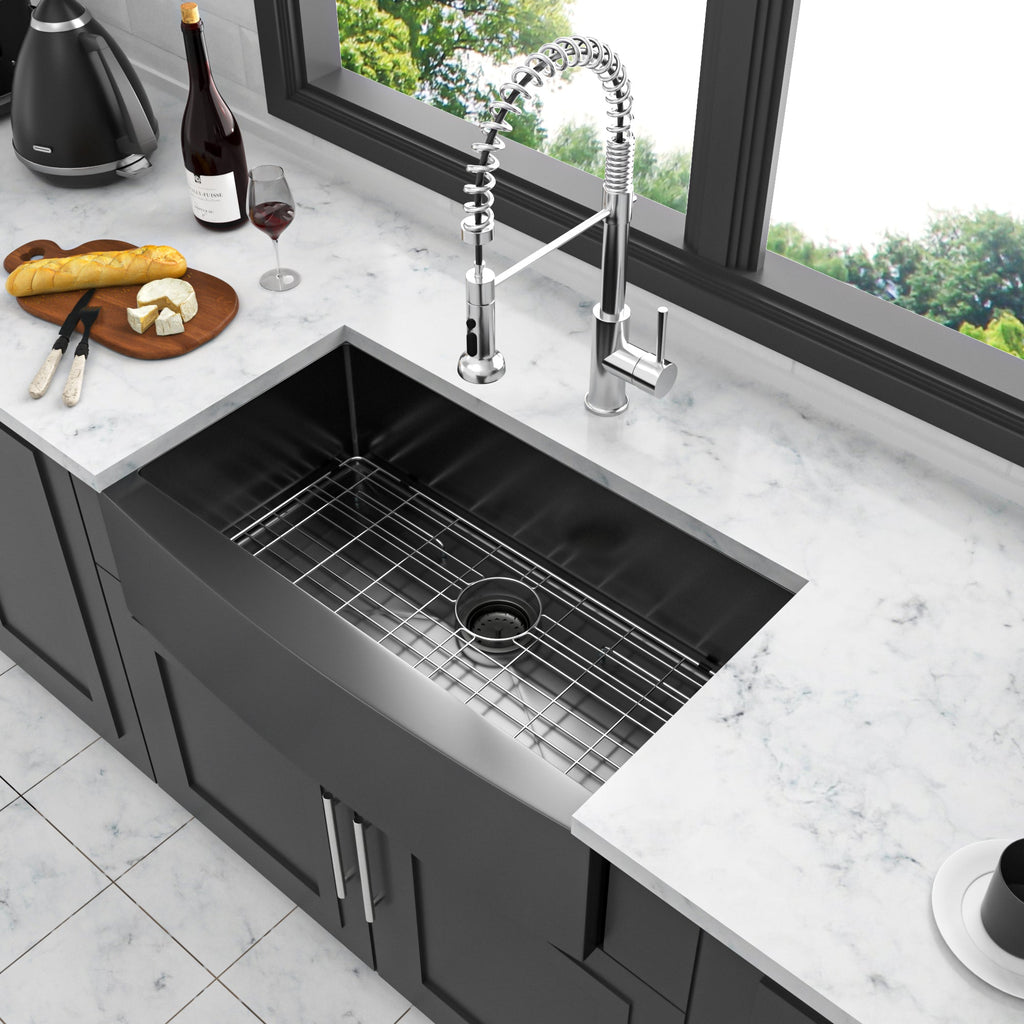 36" Gunmetal Black Farmhouse Sink
