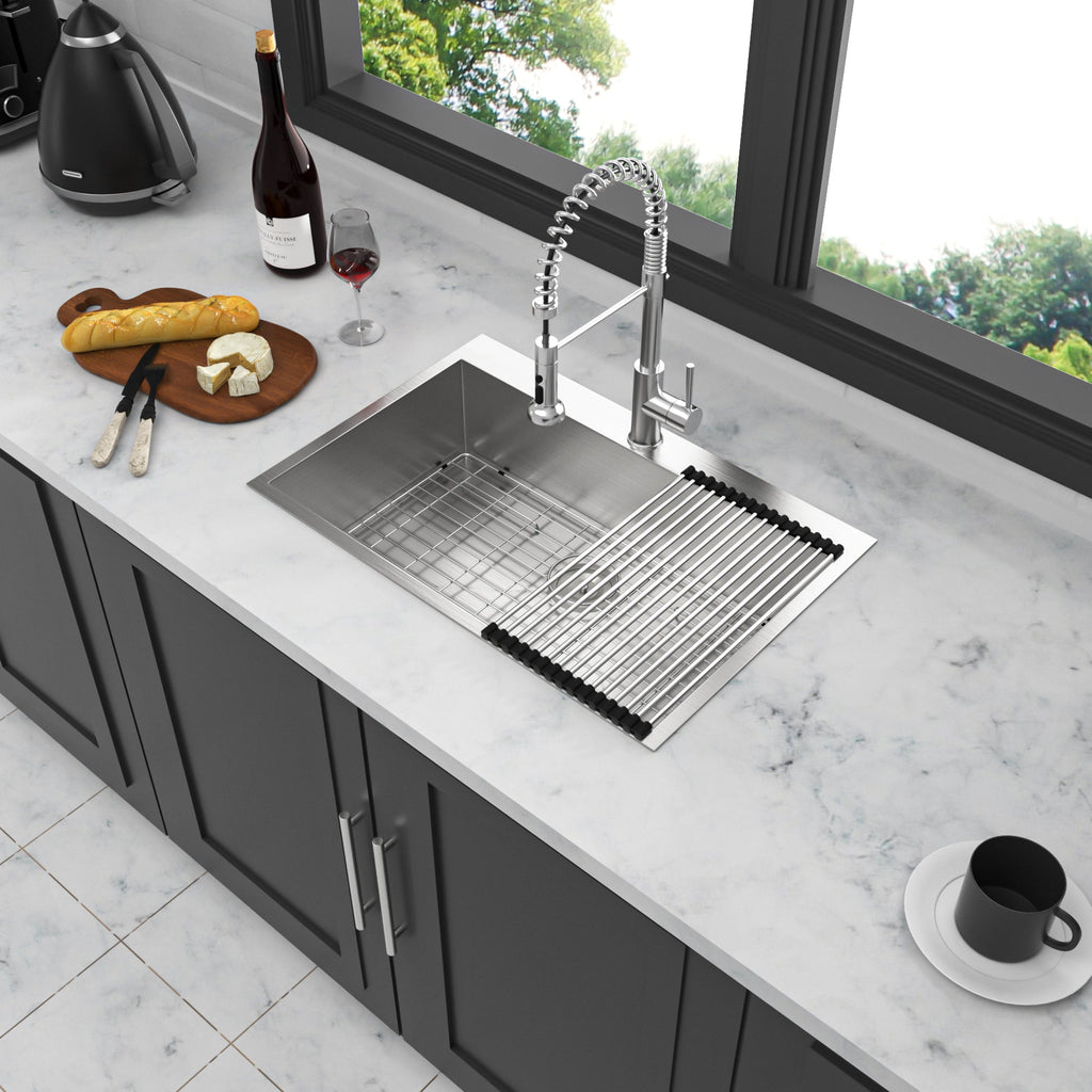 33" Drop In Kitchen Sink - 16 Gauge Stainless Steel