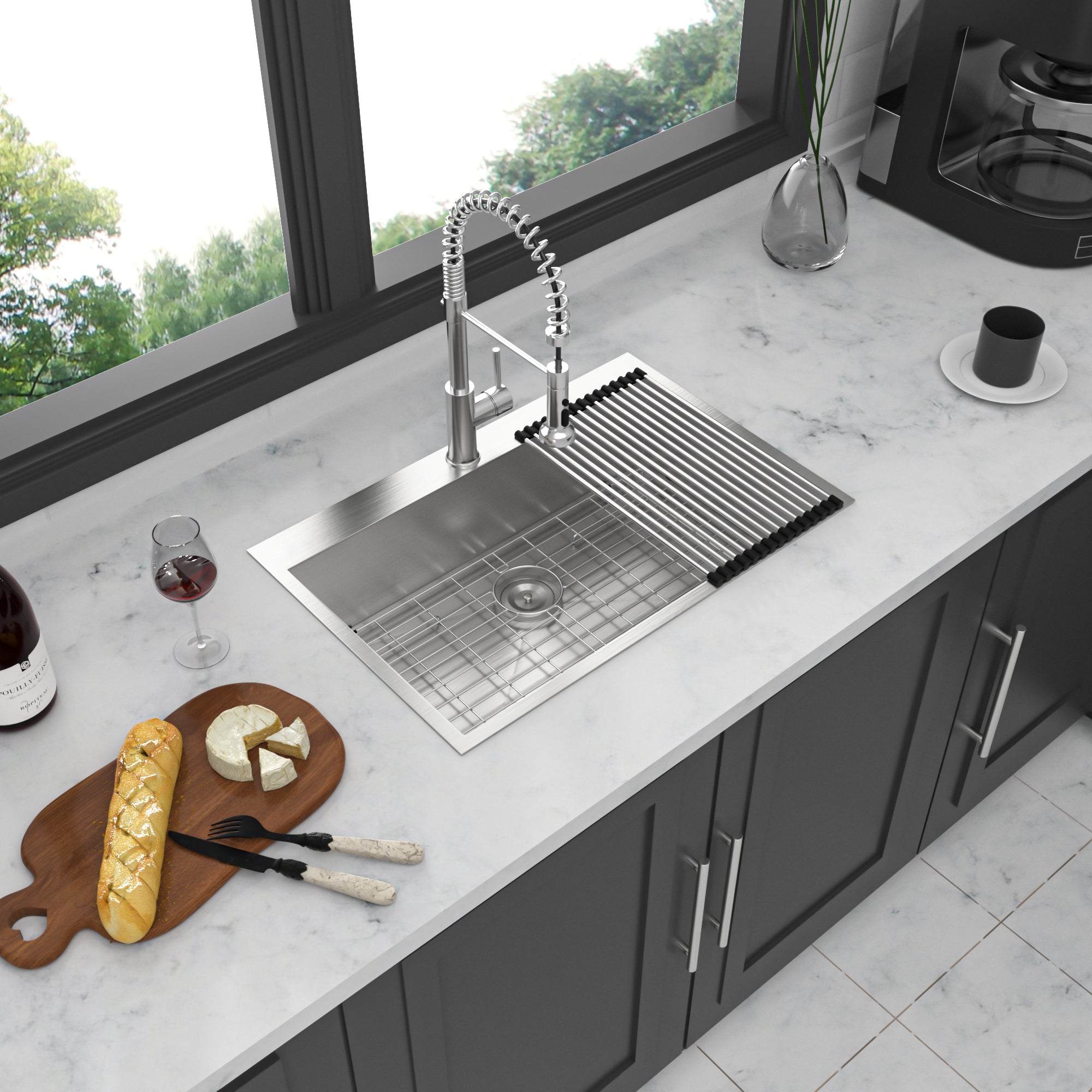 33" Drop In Kitchen Sink - 16 Gauge Stainless Steel