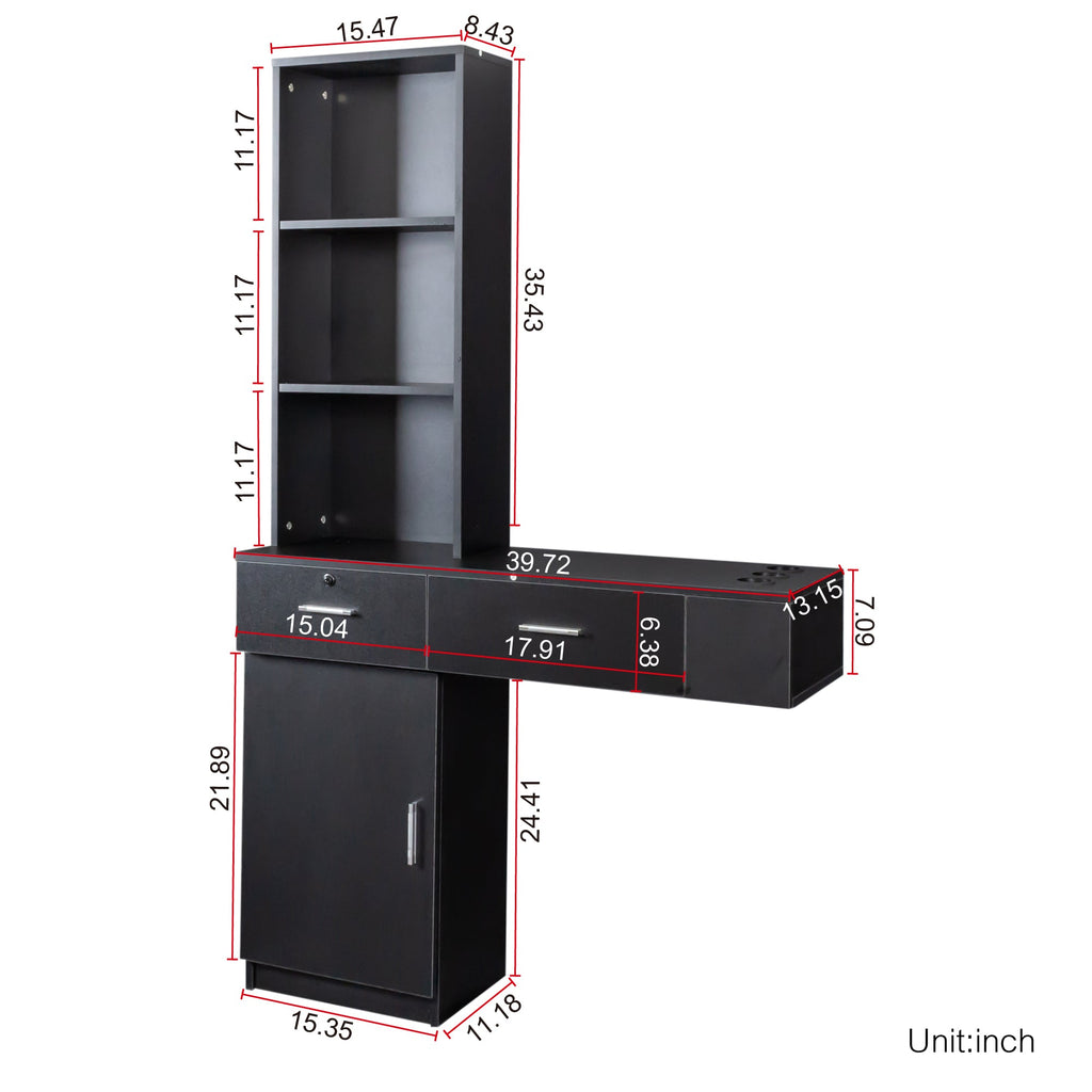 Black Modern Hair Desk