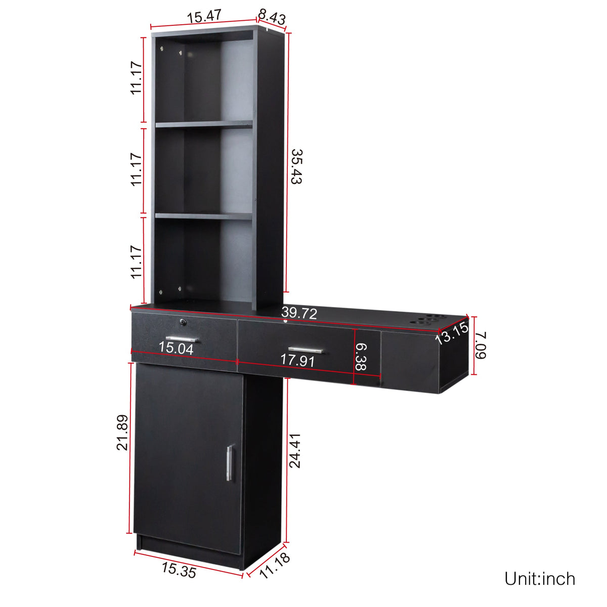Black Modern Hair Desk