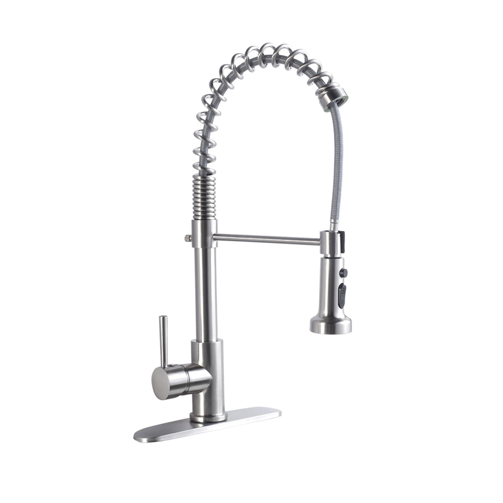 21-Inch Commercial Kitchen Faucet with Dual Function Pull-Down Sprayhead