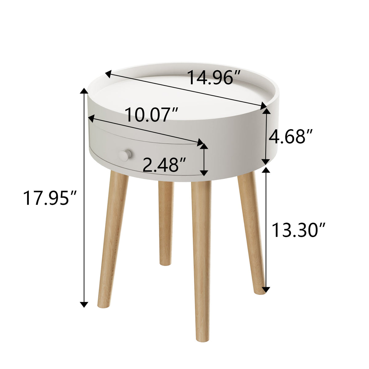 18"H Nightstand with Storage Drawer