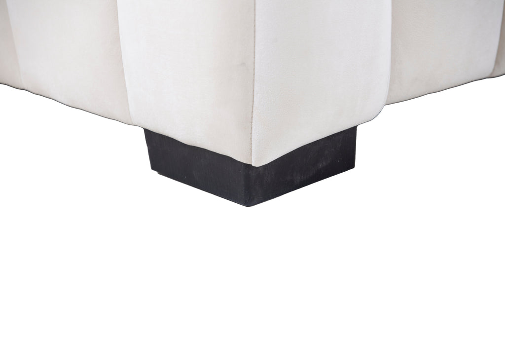 L-Shape Sectional Sofa with Deep Tufted Velvet Upholstered Right Chaise