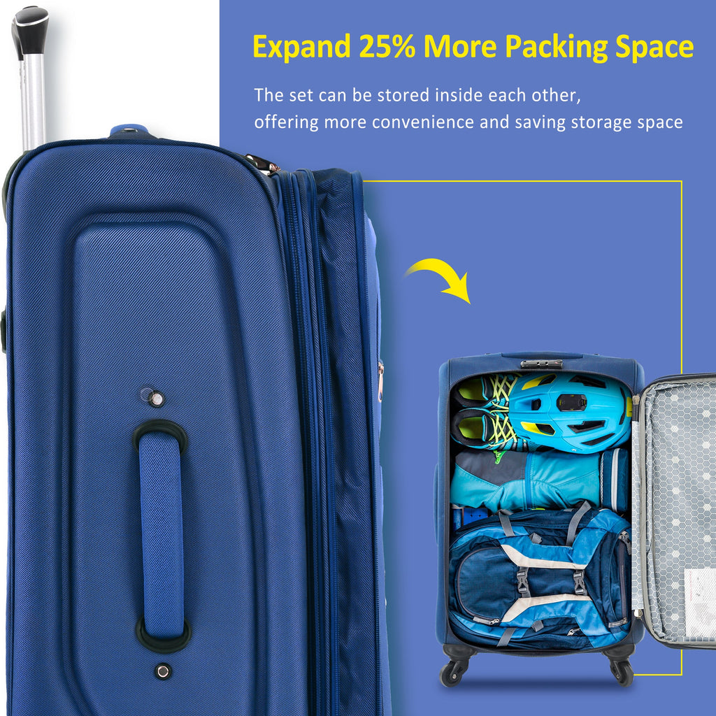 Softside Luggage Expandable 3 Piece Set