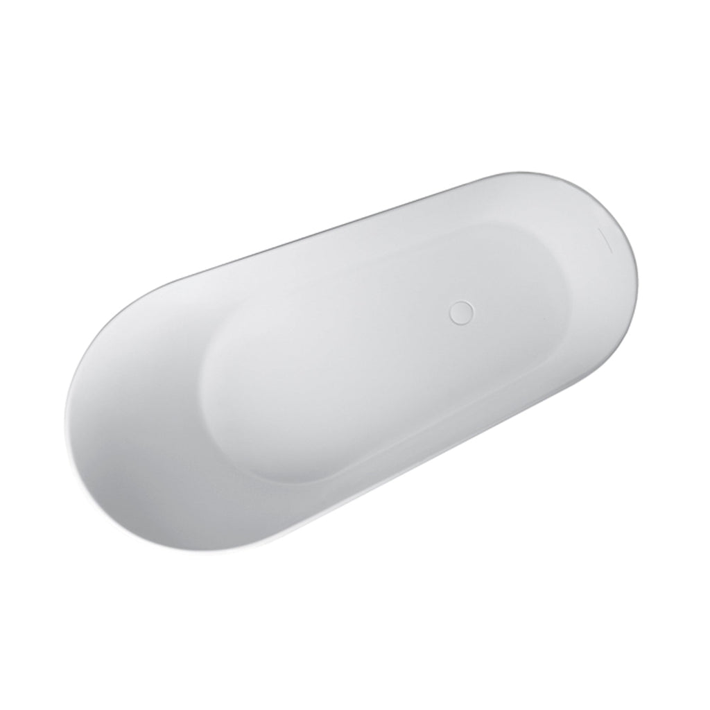 67 Inch Solid Surface Oval Shape Soaking Bathtub