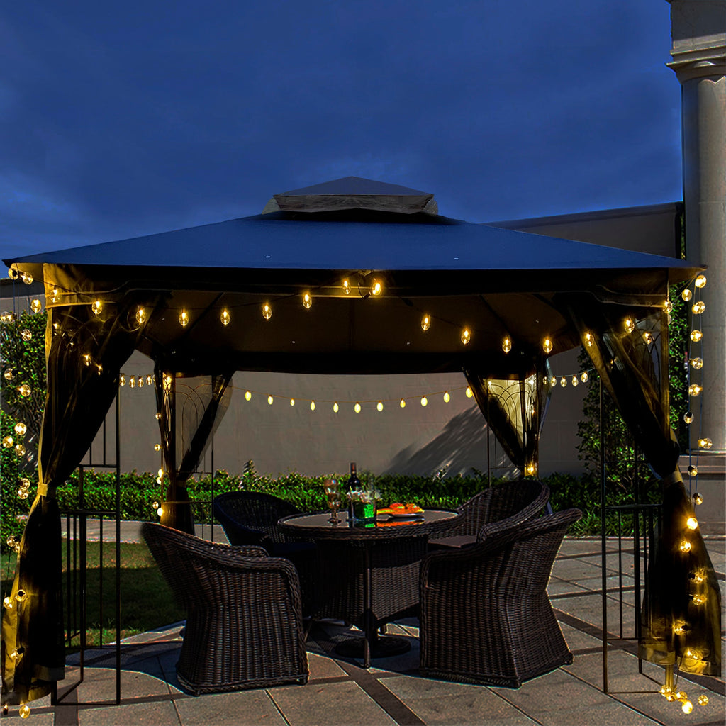 10x10 Outdoor Patio Gazebo Tent with Ventilated Double Roof