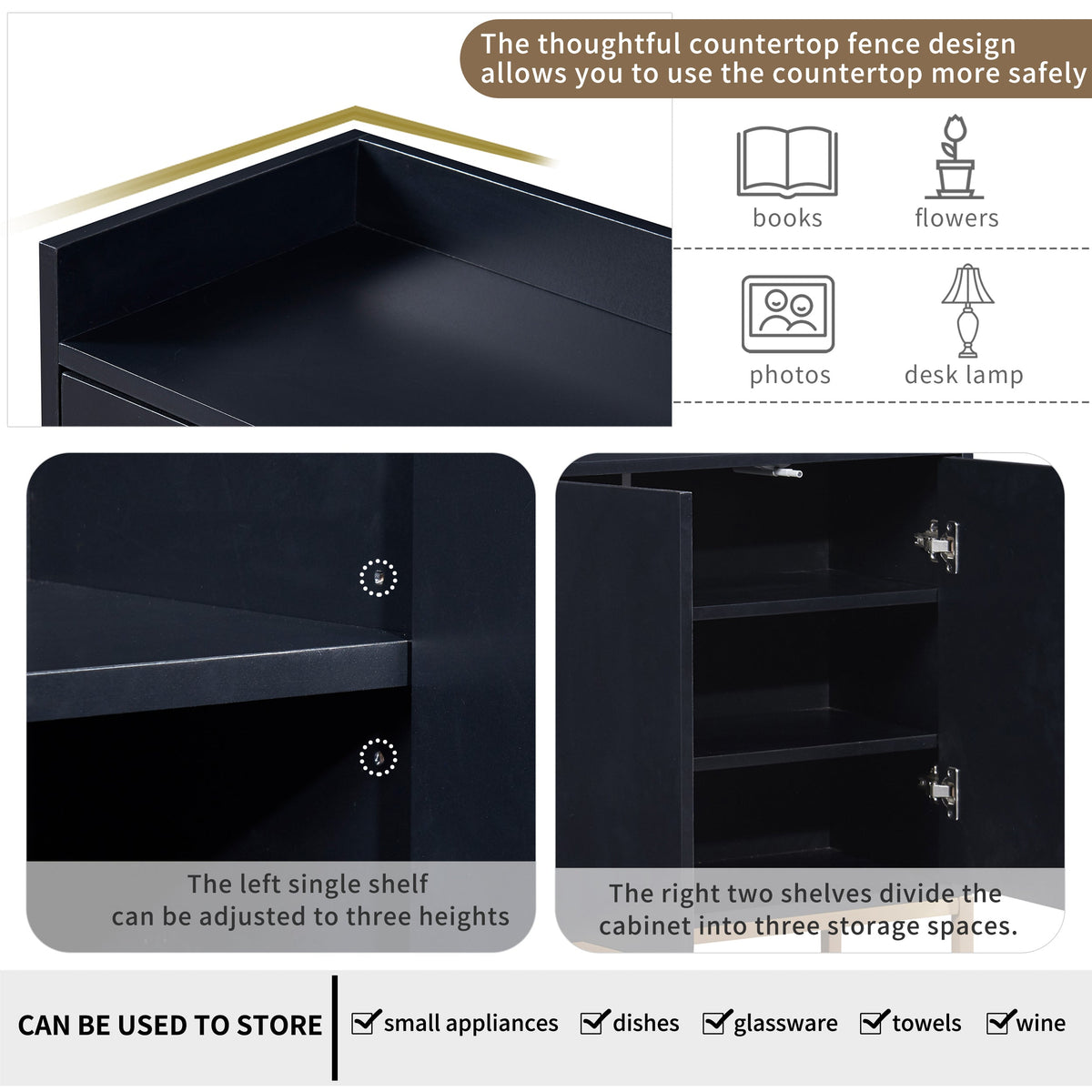 TREXM Modern Sideboard Elegant Buffet Cabinet