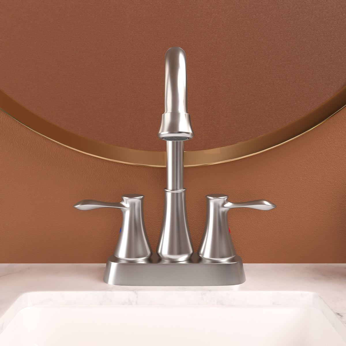 4 Inch 2 Handle Centerset Bathroom Faucet