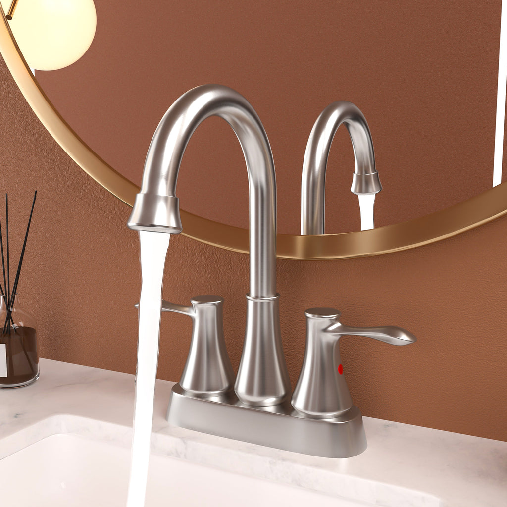 4 Inch 2 Handle Centerset Bathroom Faucet