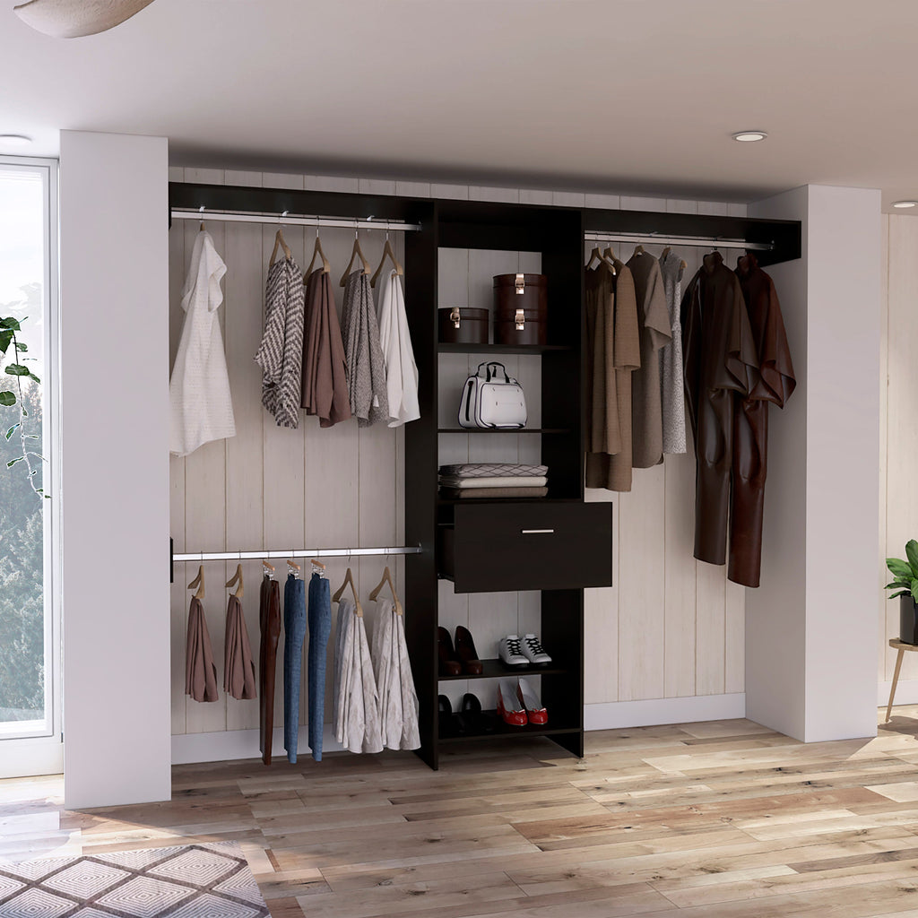 1-Drawer 4-Shelf Closet System Wenge