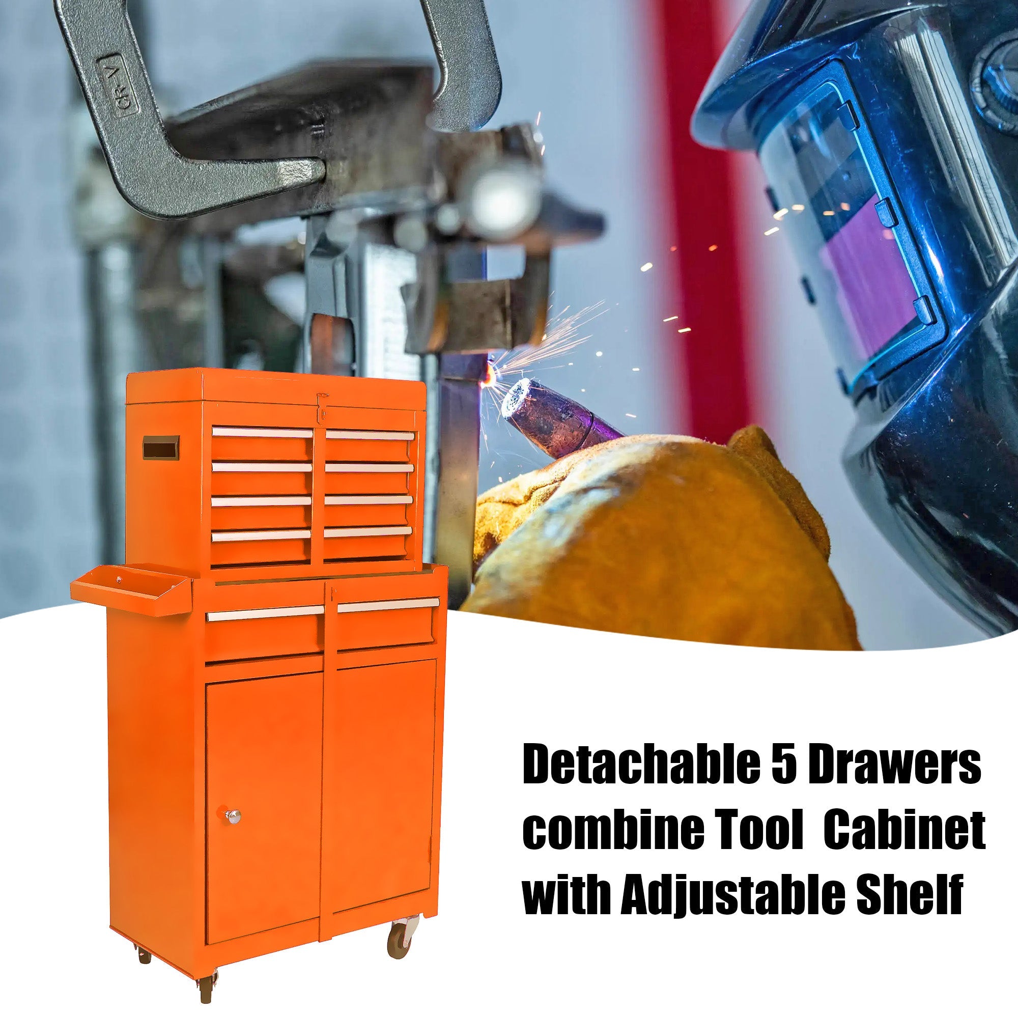 Rolling Tool Chest - 5-Drawer Tool Box Organizer
