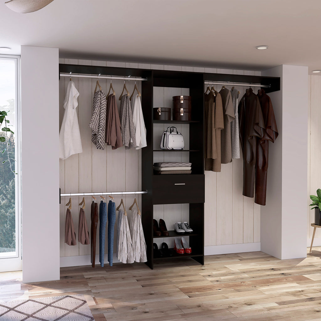 1-Drawer 4-Shelf Closet System Wenge