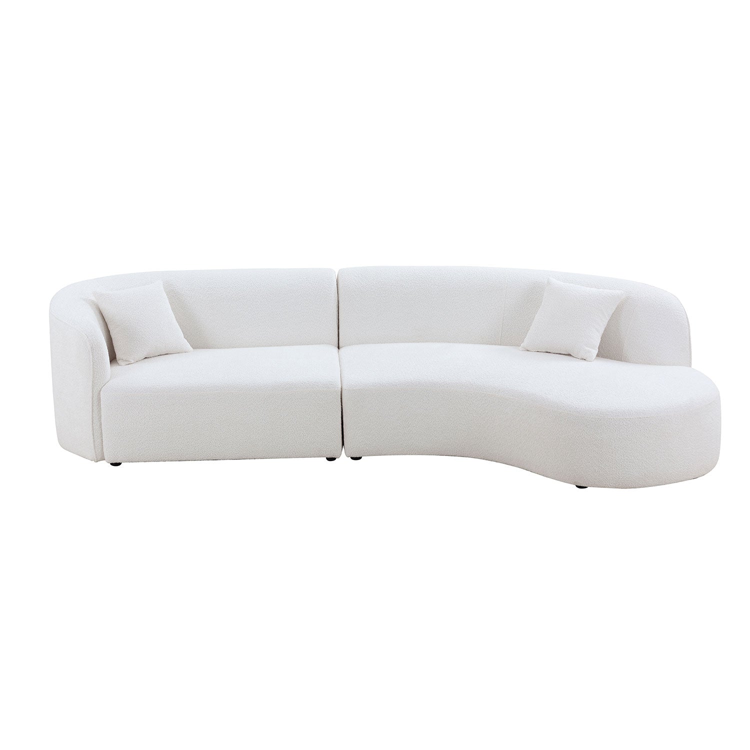 Luxury Modern Style Living Room Upholstery Curved Sofa with Chaise