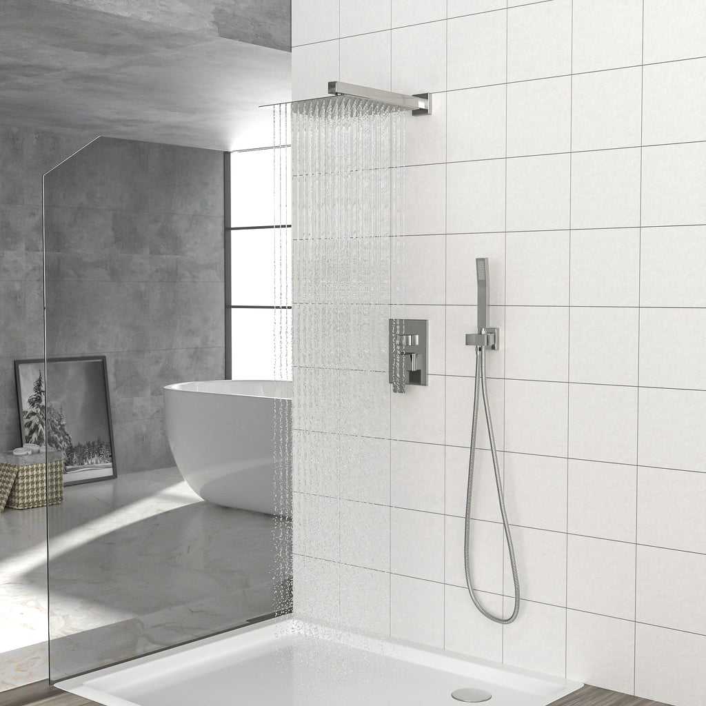 Dual Shower Head - 10 Inch Wall Mounted Square Shower System