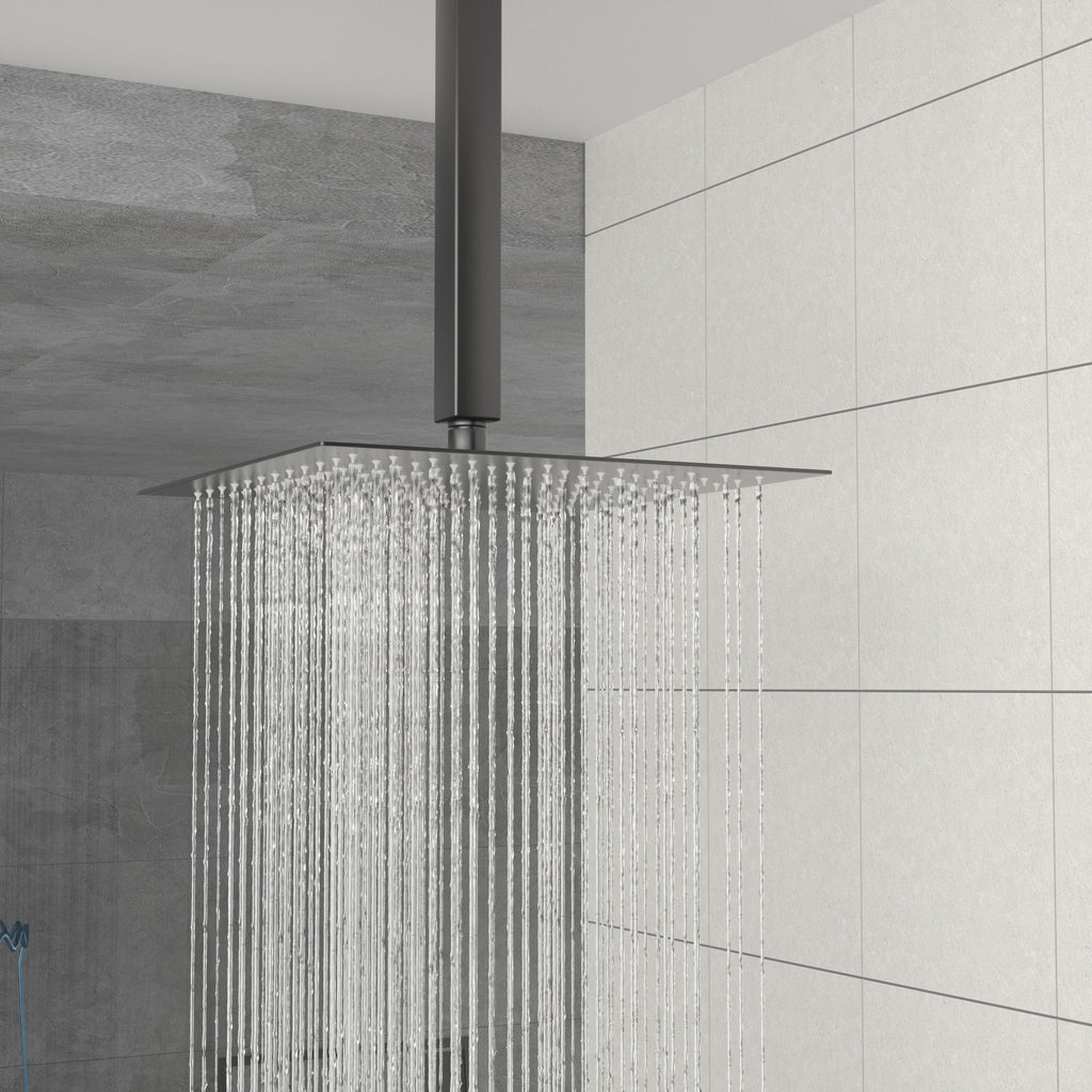 Dual Shower Head - 10 Inch Ceiling Mount Square Shower System