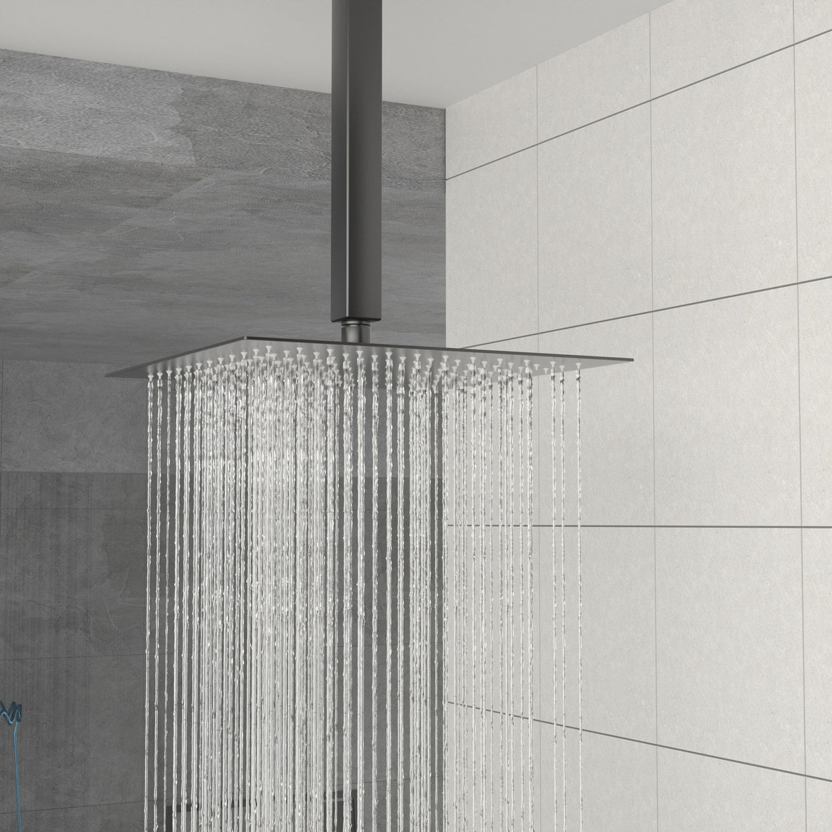 Dual Shower Head - 10 Inch Ceiling Mount Square Shower System