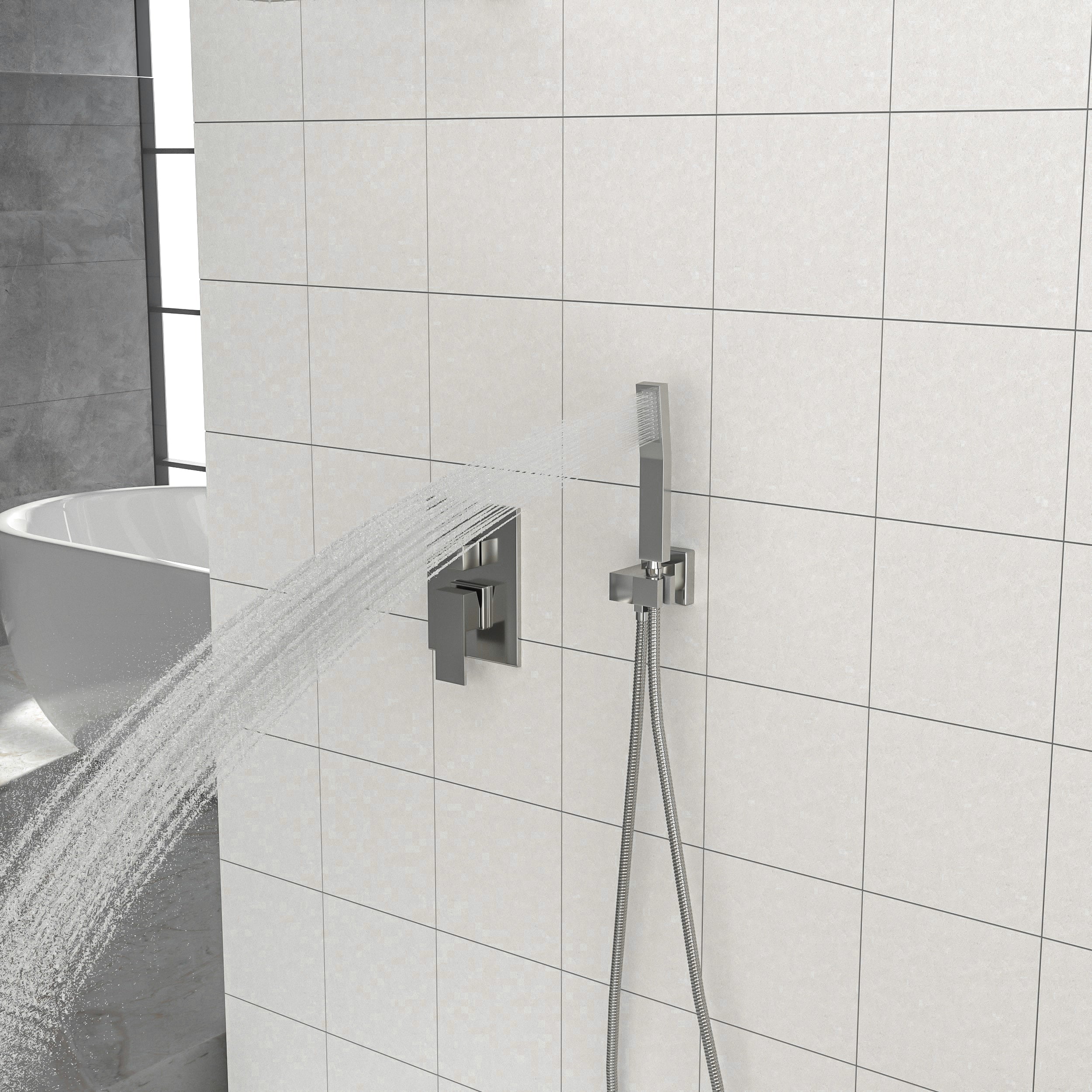 Dual Shower Head - 12 Inch Wall Mounted Square Shower System