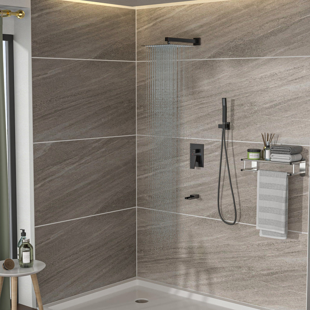 Shower System with Waterfall Tub Spout