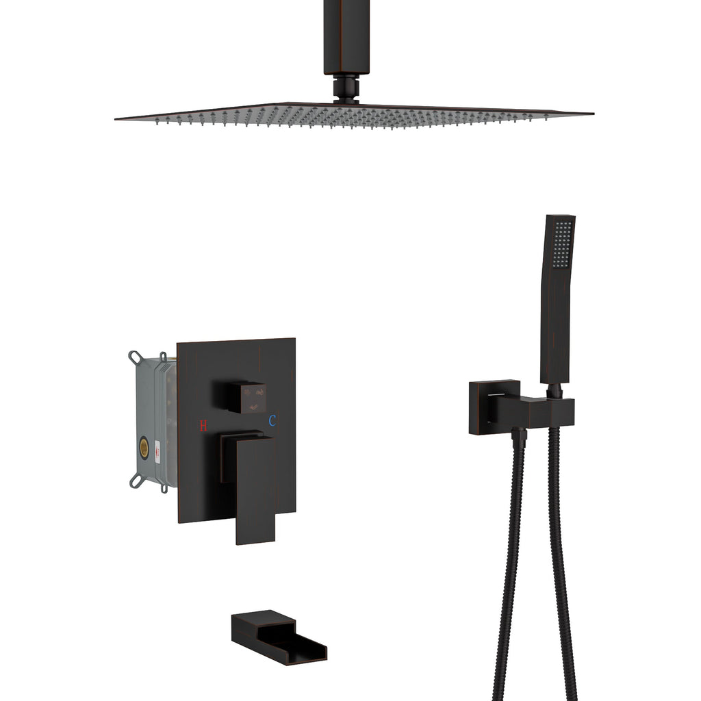 Shower System with Waterfall Tub Spout