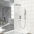 Brushed Nickel Shower System with Adjustable Slide Bar