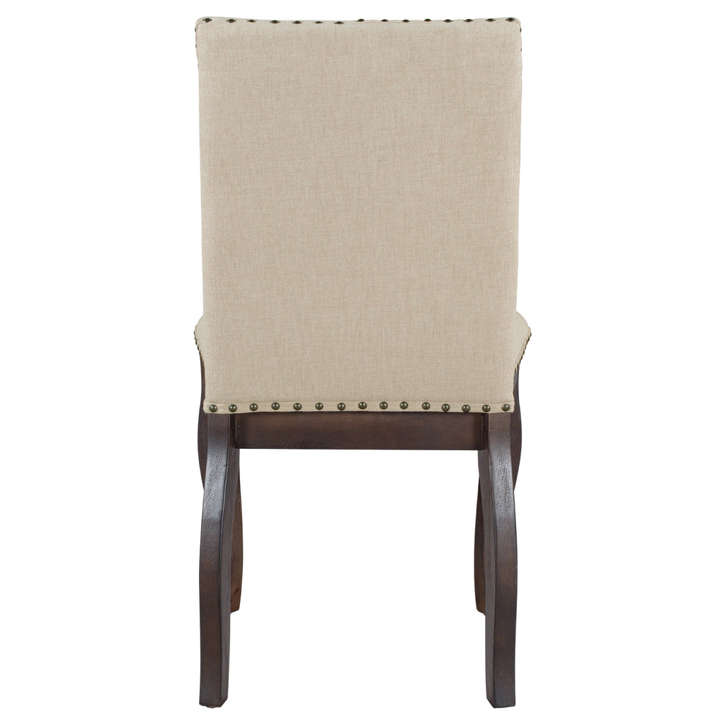 TREXM Set of 2 Dining Chairs with Nailhead in Espresso