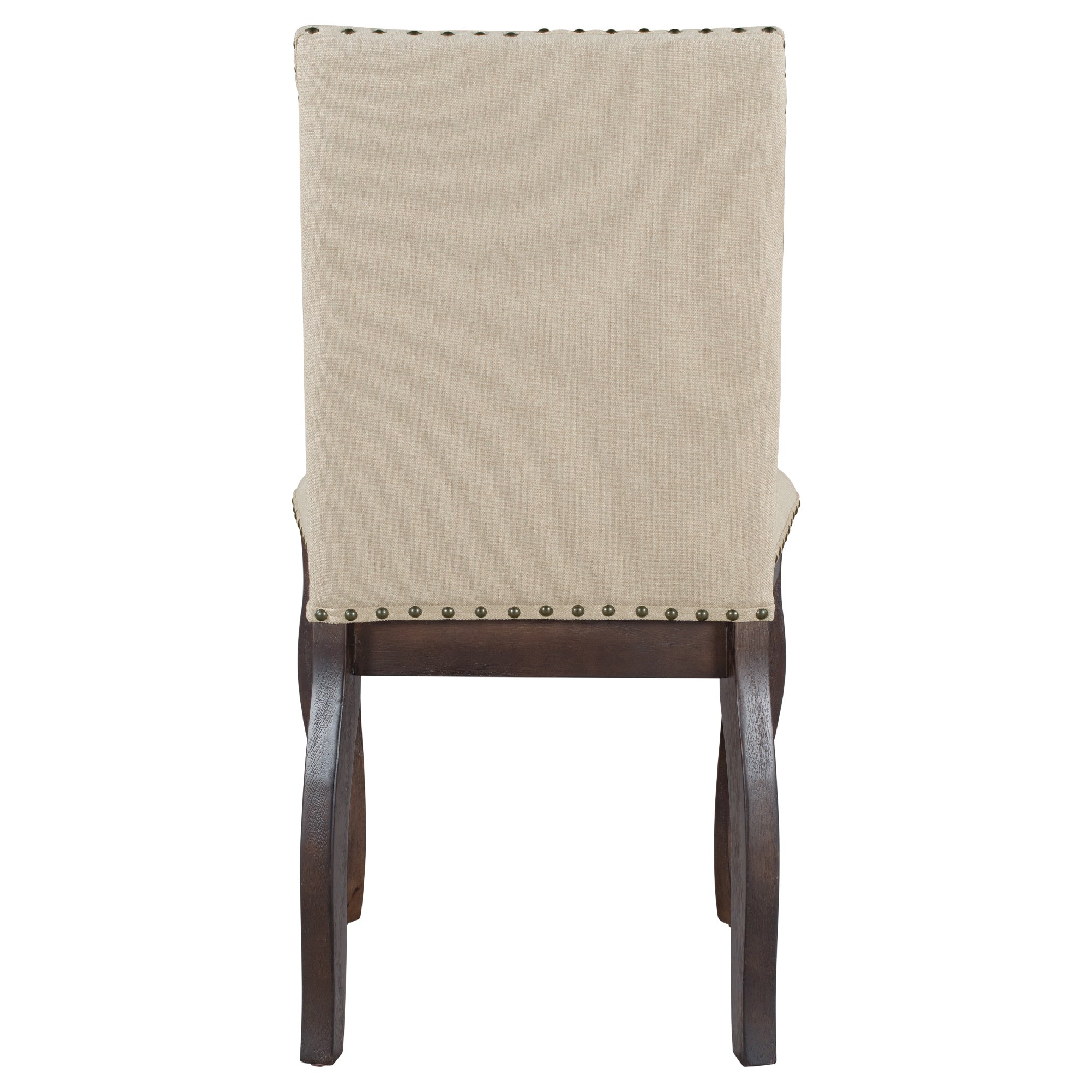 TREXM Set of 2 Dining Chairs with Nailhead in Espresso