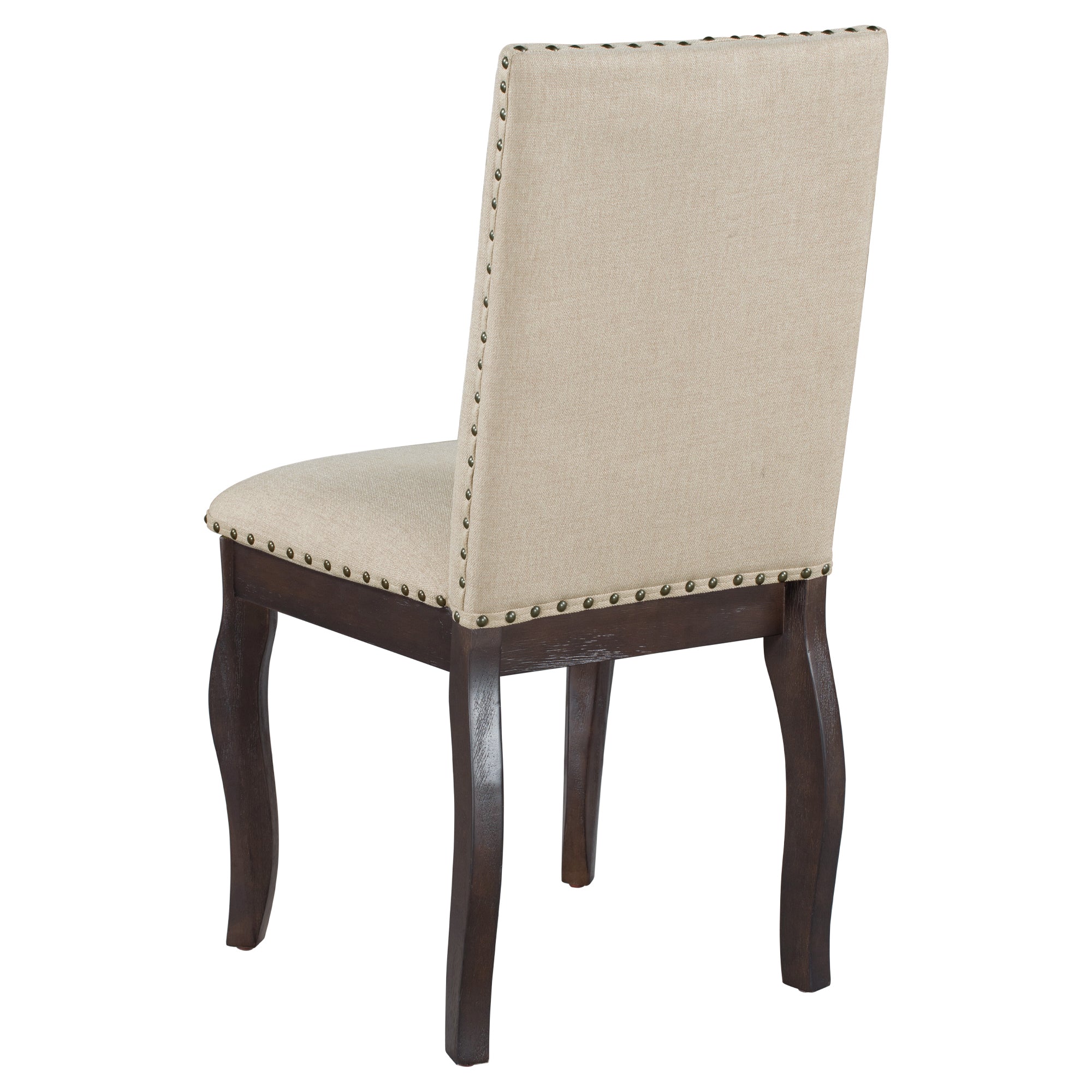 TREXM Set of 2 Dining Chairs with Nailhead in Espresso