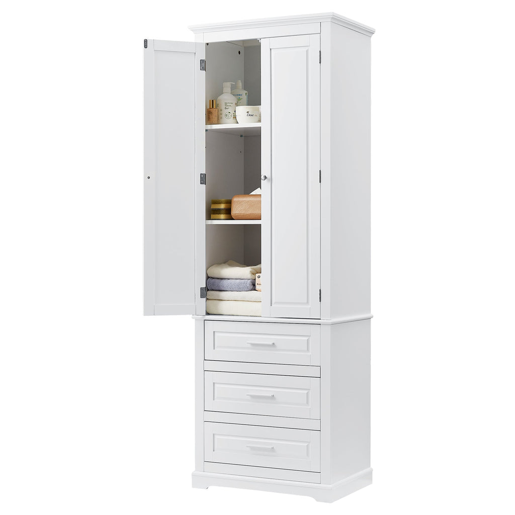 Tall Storage Cabinet With Three Drawers