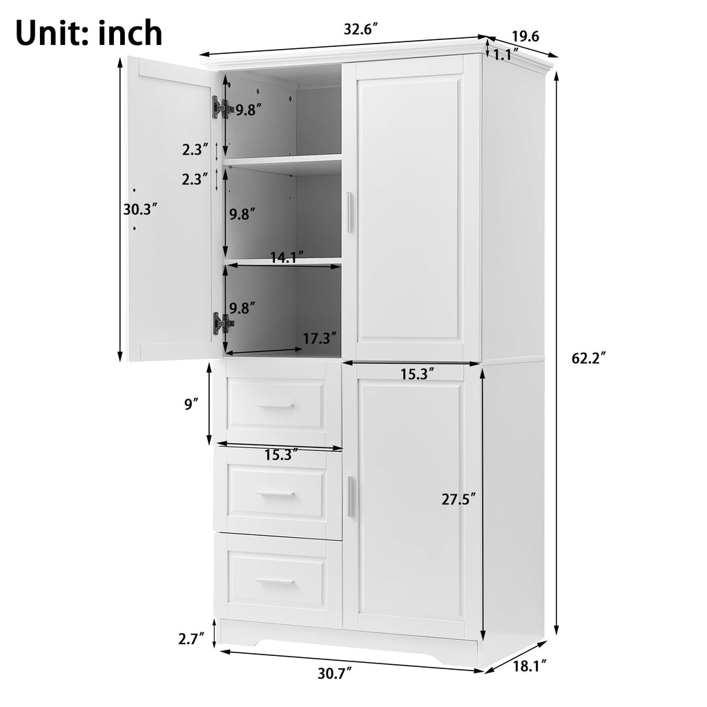 Tall and Wide Storage Cabinet with Doors