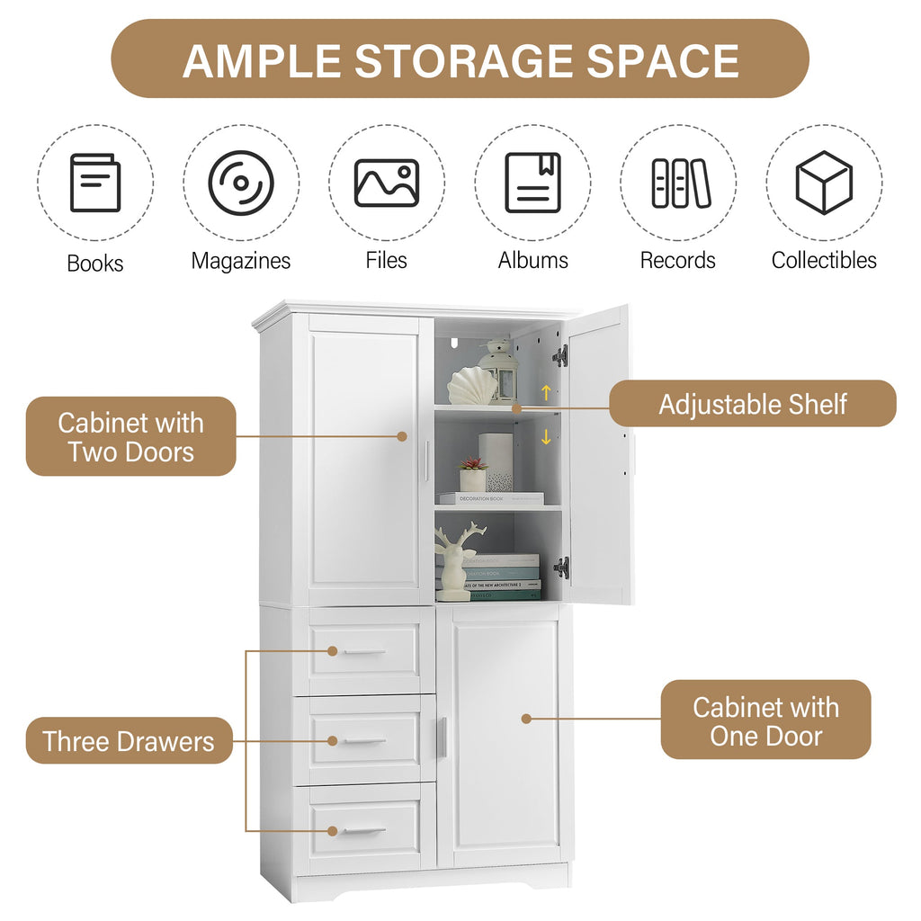 Tall and Wide Storage Cabinet with Doors