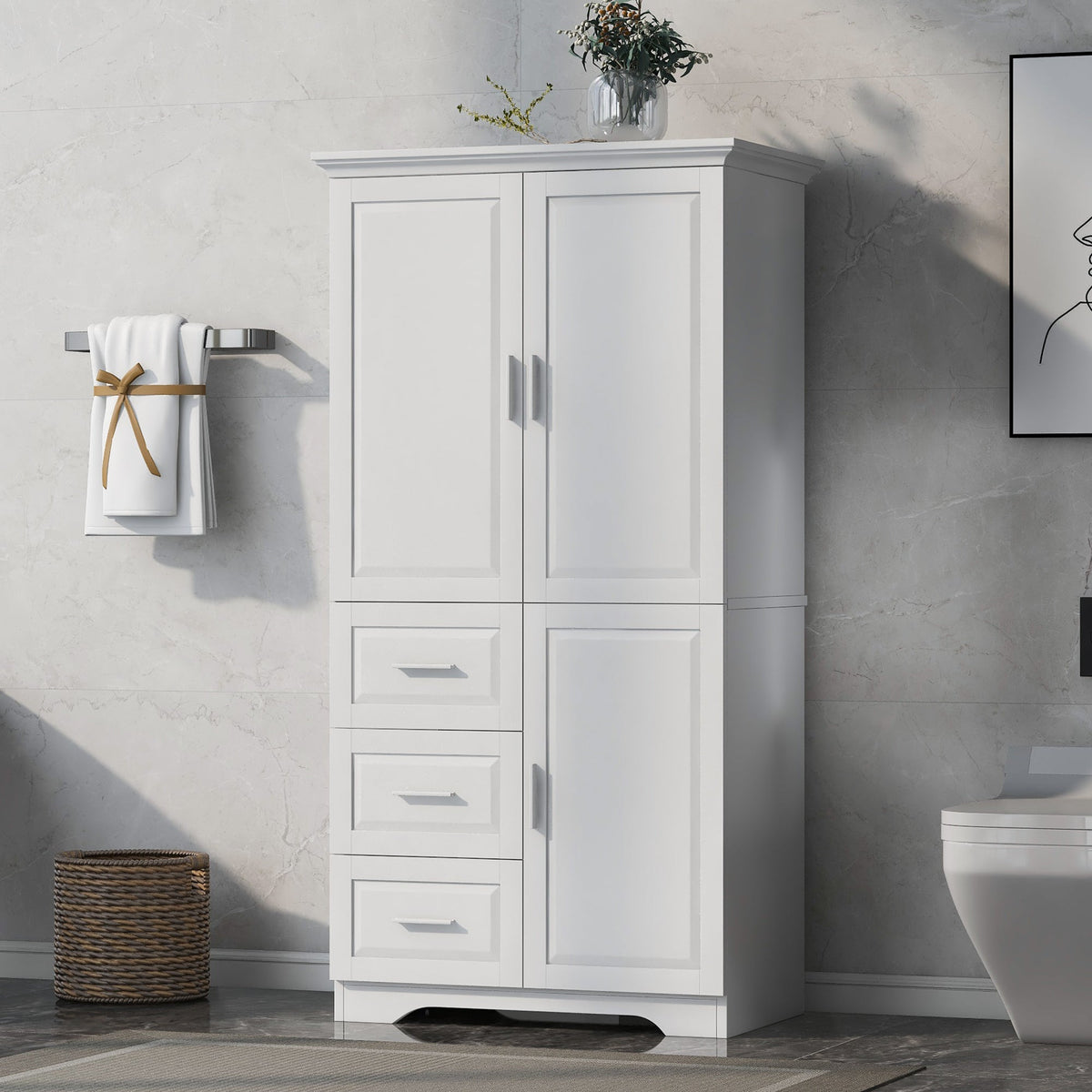 Tall and Wide Storage Cabinet with Doors