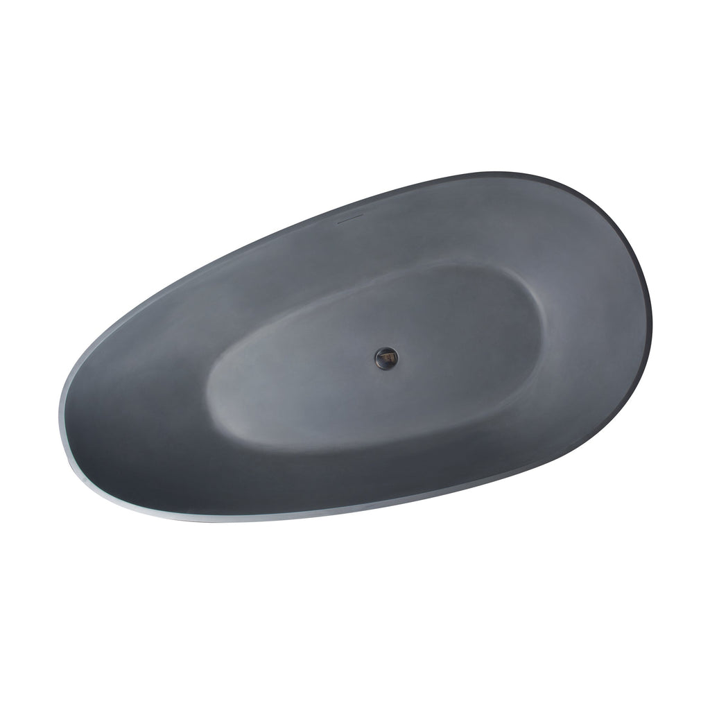 65 Inch Freestanding Solid Surface Soaking Bathtub