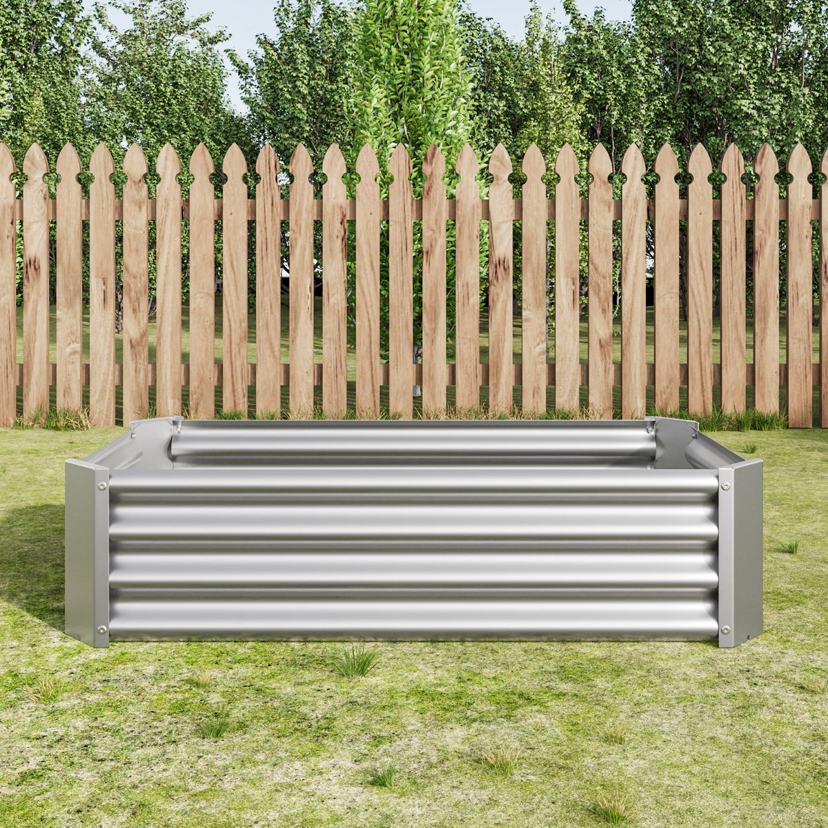 Metal Raised Garden Bed, Rectangle Raised Planter 4×2×1ft