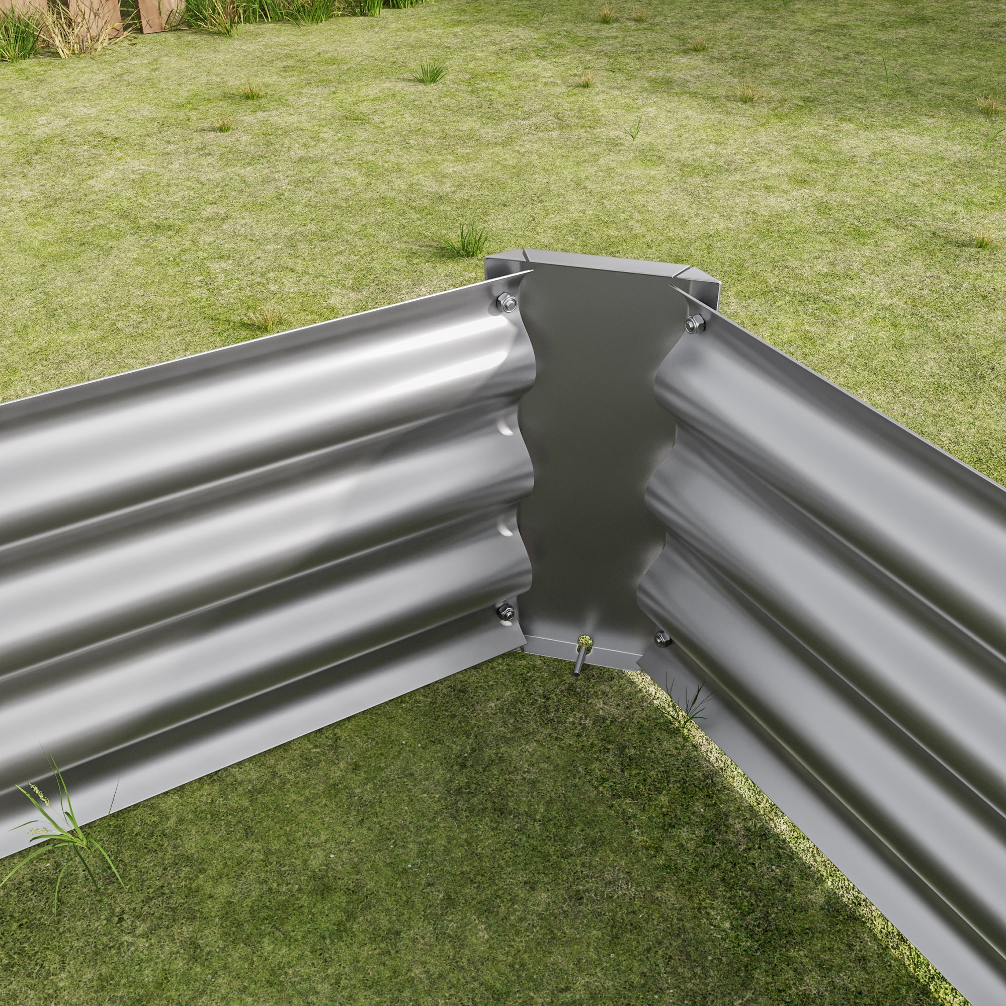 Metal Raised Garden Bed, Rectangle Raised Planter 4×2×1ft